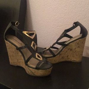 Black Gold and Cork Wedges
